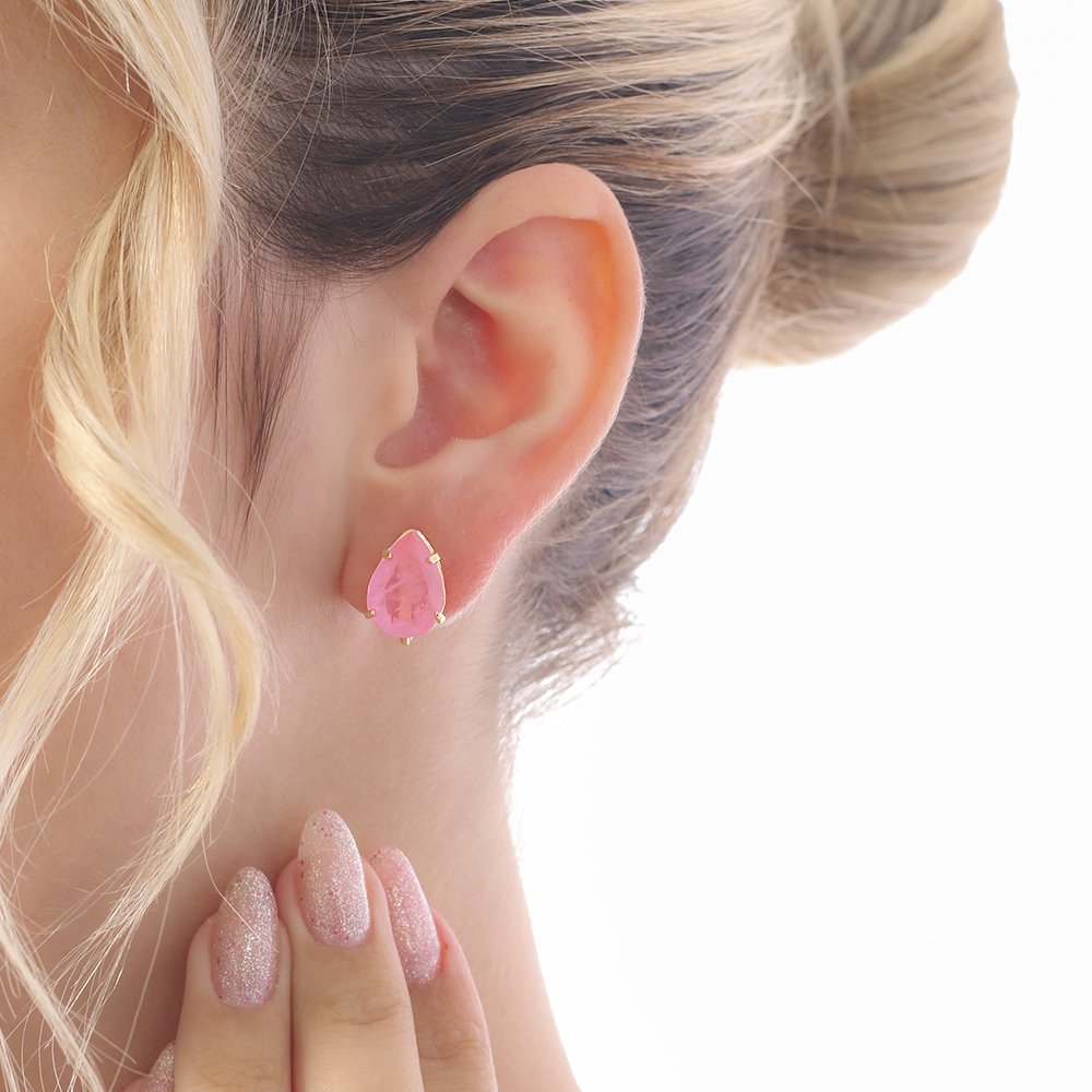 Brp-26-Do Brinco De Pressão Gota Cravejada Azul Claro Fusion (1,4cm).