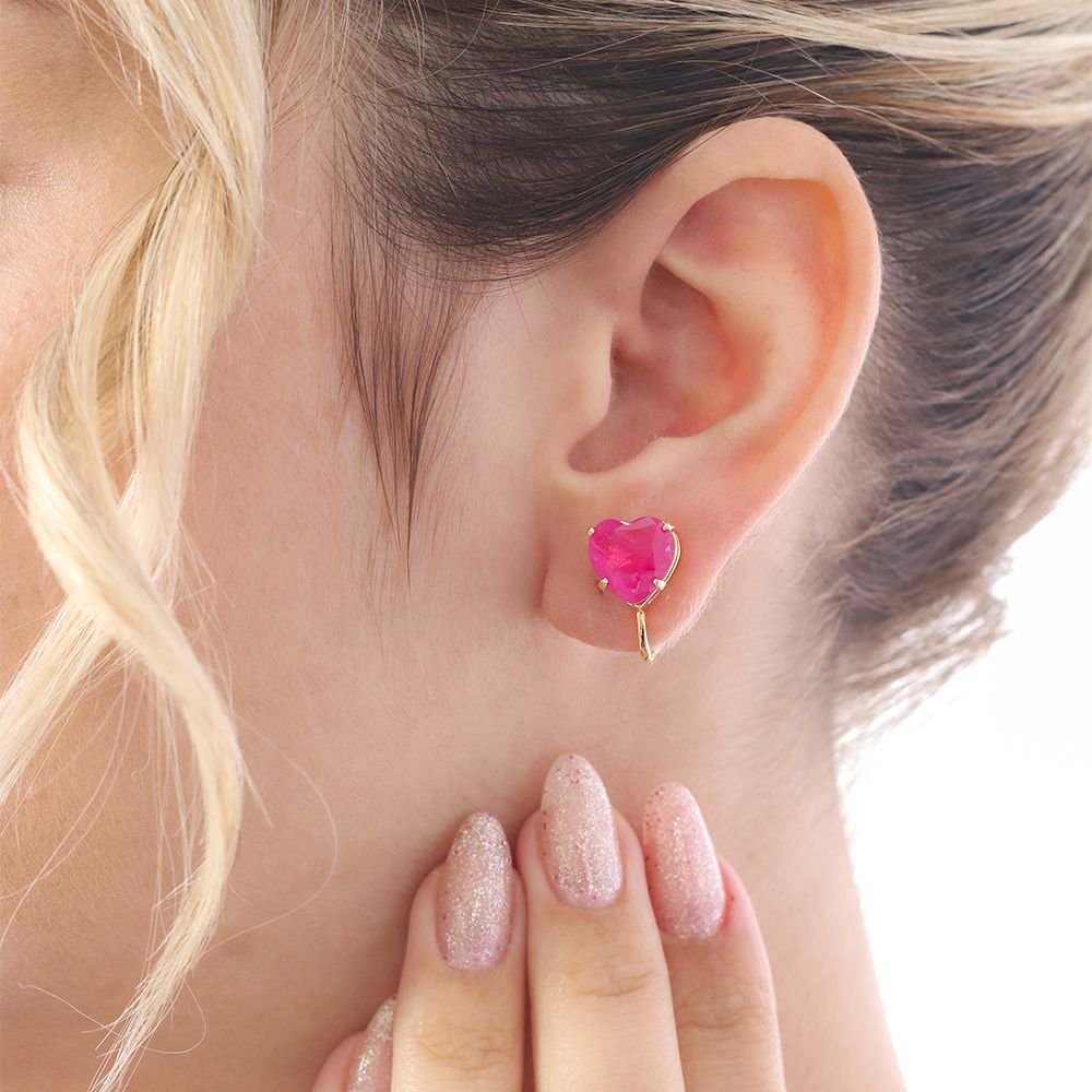 Brp-27-Do Brinco De Pressão Coração Cravejado Azul Claro Fusion (1,0cm).