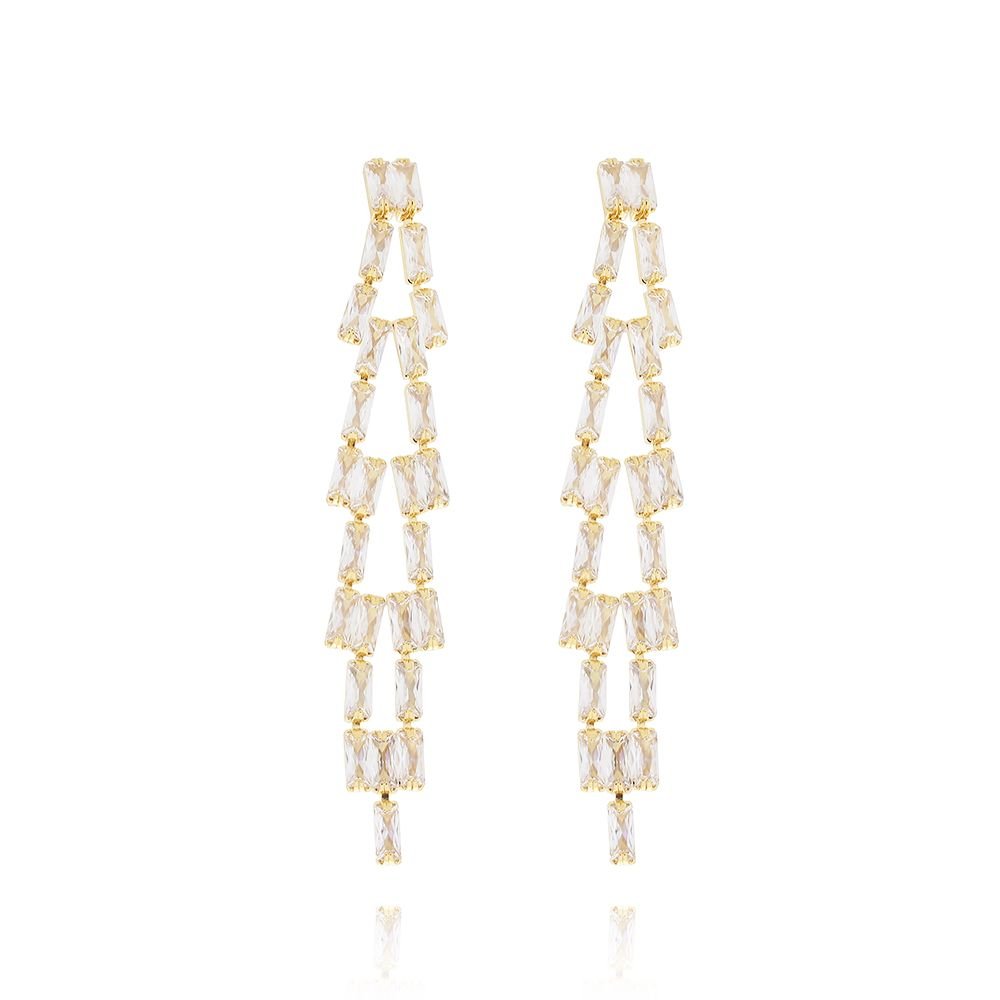 Brt-2039-Do Brinco Longo Cravejado Com Micro Zircônias