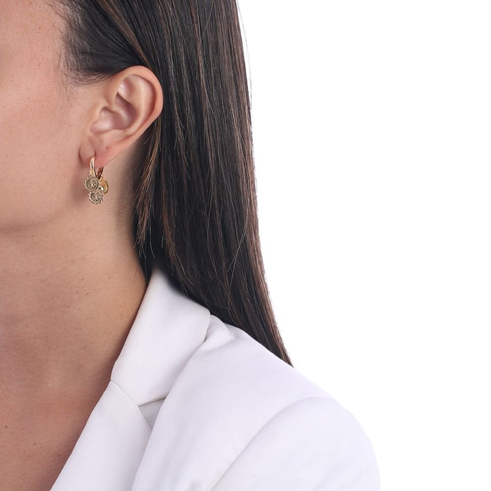 Brt-2100-Do Brinco De Argolinha Articulada Com Âncoras E Zircônias Cristal