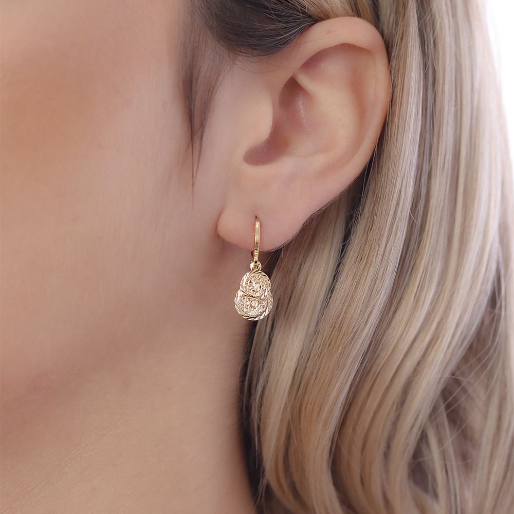 Brt-2115-Do Brinco De Argola Articulada Com Medalhas De São Bento.