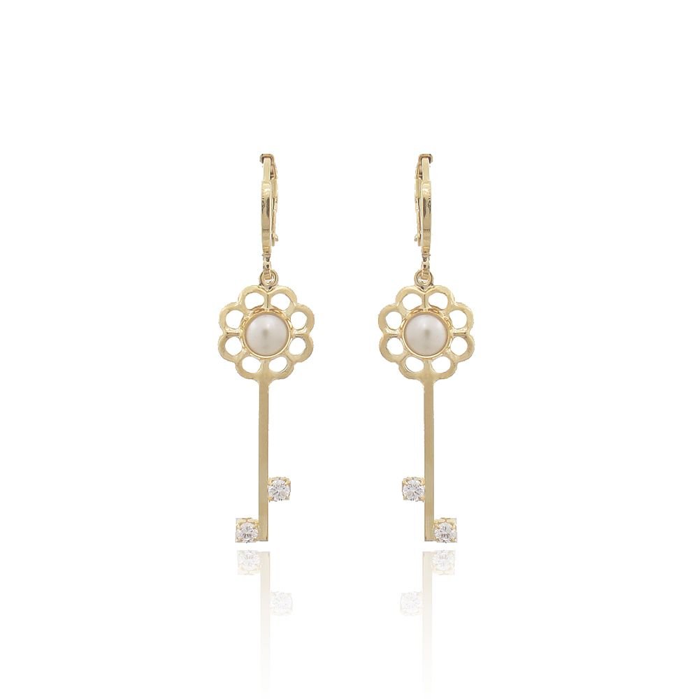 Brt-3107-Do - Brinco Argola Artiulada Flor