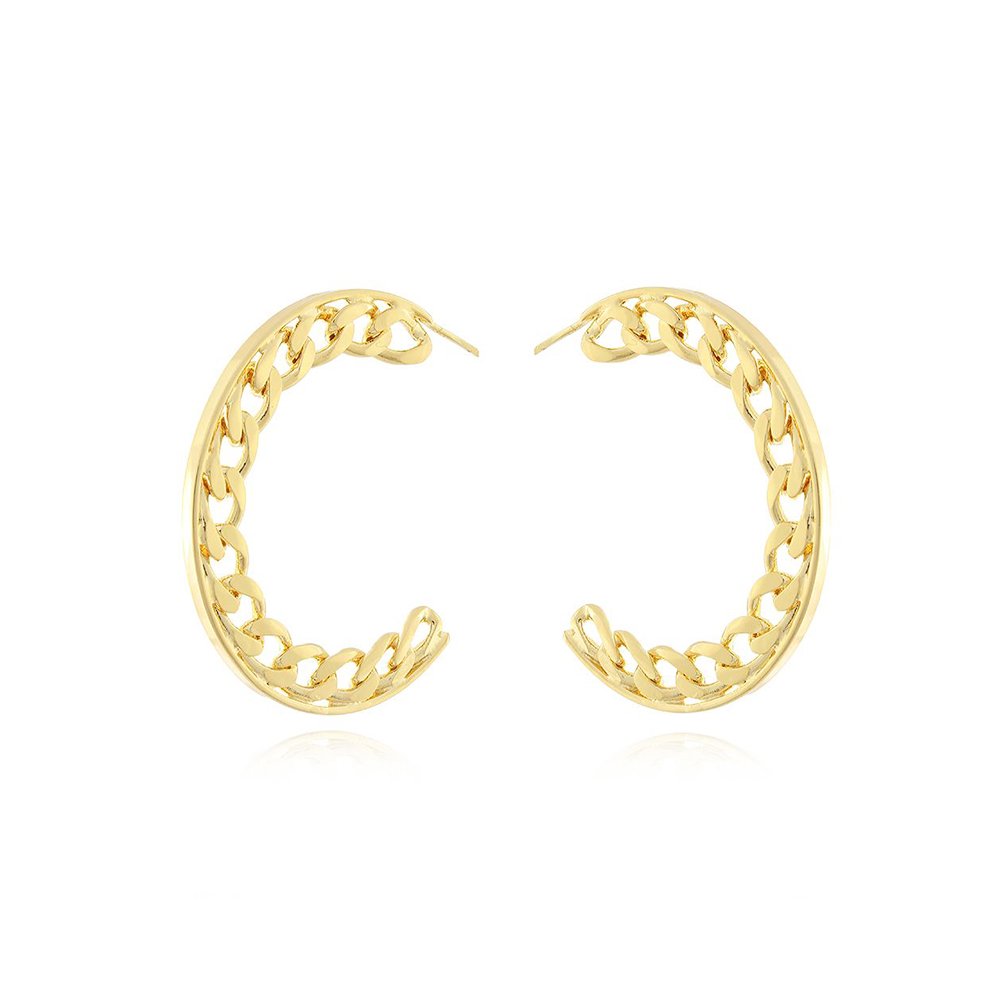 Brt-3154-Do Brinco Meia Argola De Elos