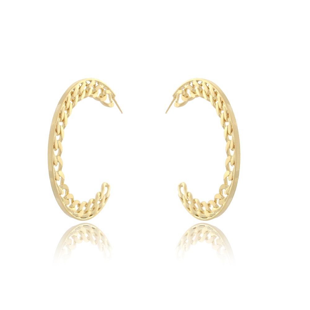 Brt-3155-Do - Brinco Argola Com Elos Grumet (55mm)