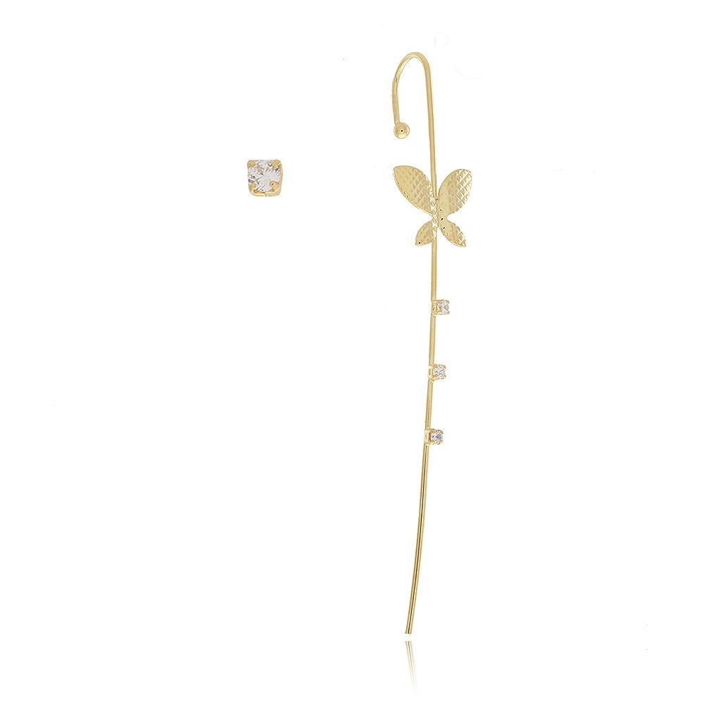 Brt-3203-Do Brinco Ear Pin Borboleta Com Zircônia