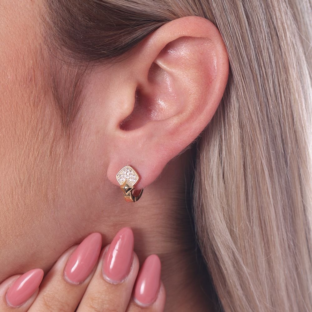 Brt-329-Do Brinco Argola Articulada Cravejado Cristal