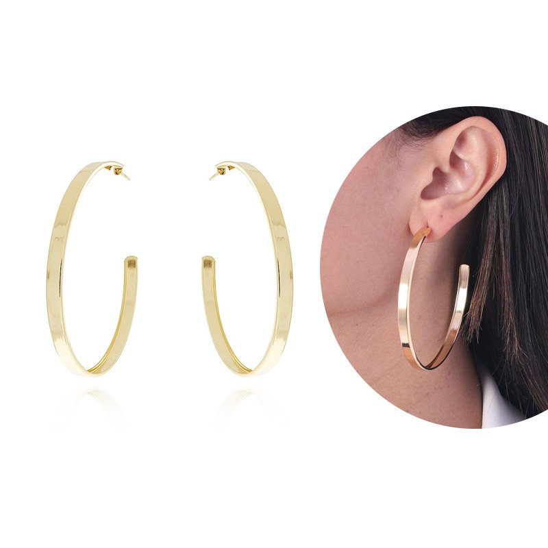 Brt-439g-Do Brinco Meia Argola Grande