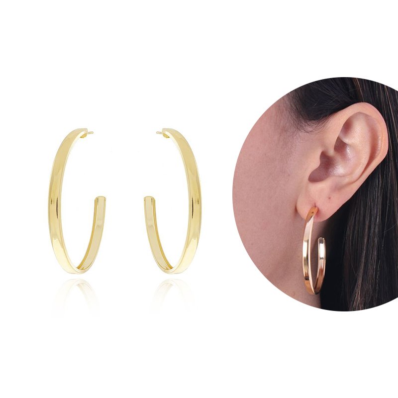 Brt-452p-Do Brinco Meia Argola Lisa Pequena