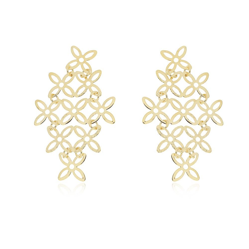 Brt-5029-Do (5,5cm) Brinco Florzinhas Vazadas