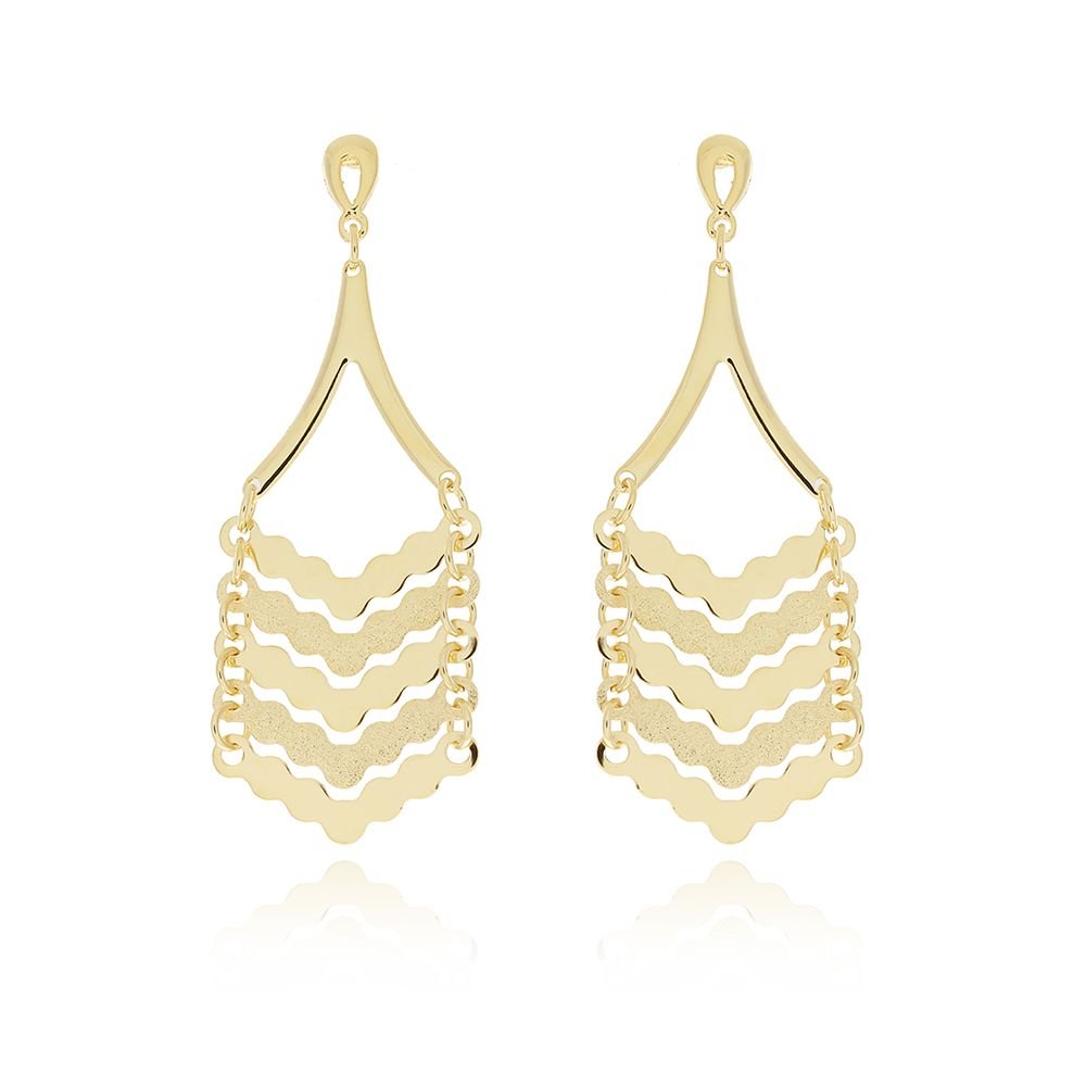 Brt-5058-Do (6,5cm) Brinco Com Detalhes Ondulados