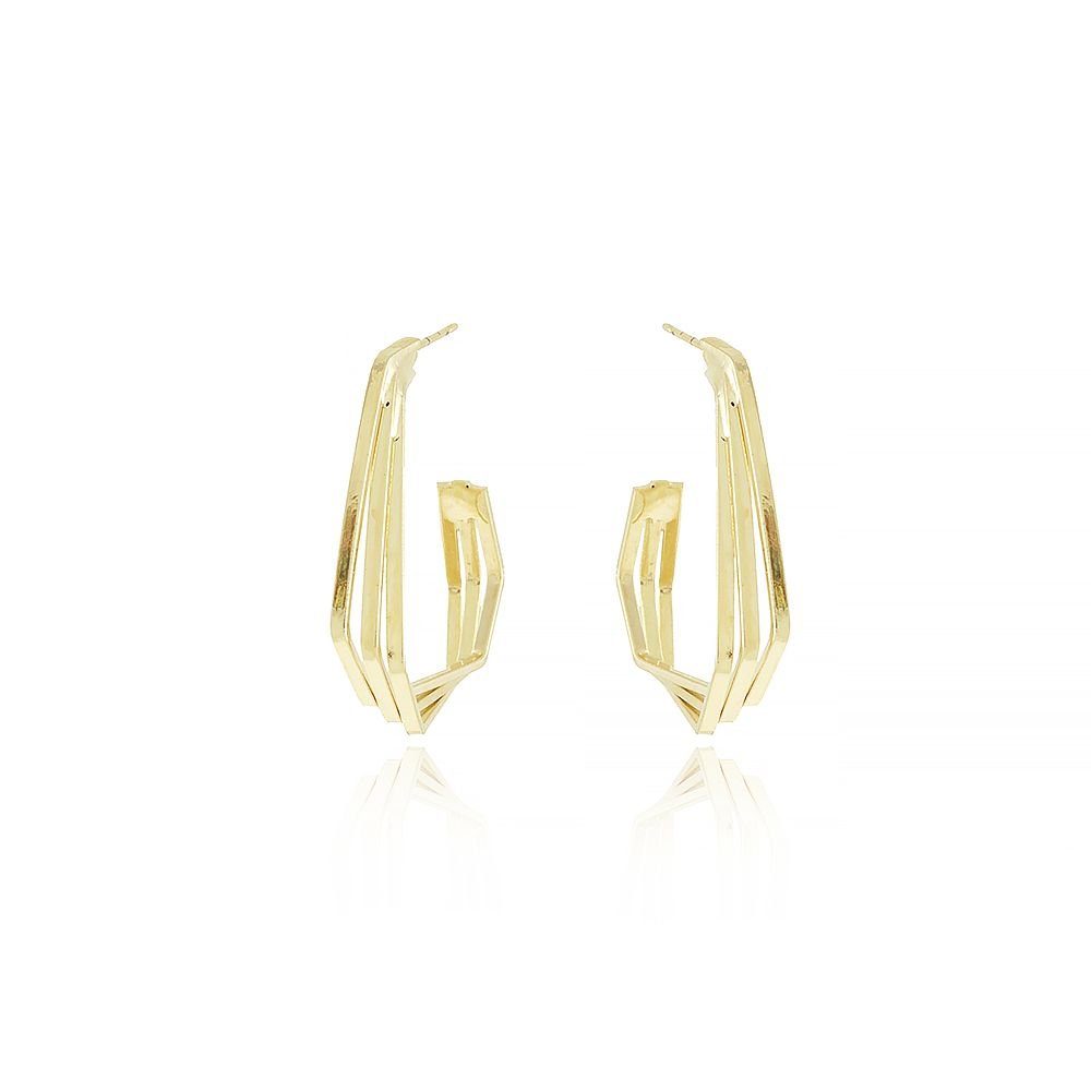 Brt-5122-Do Brinco Meia Argola Geométrica