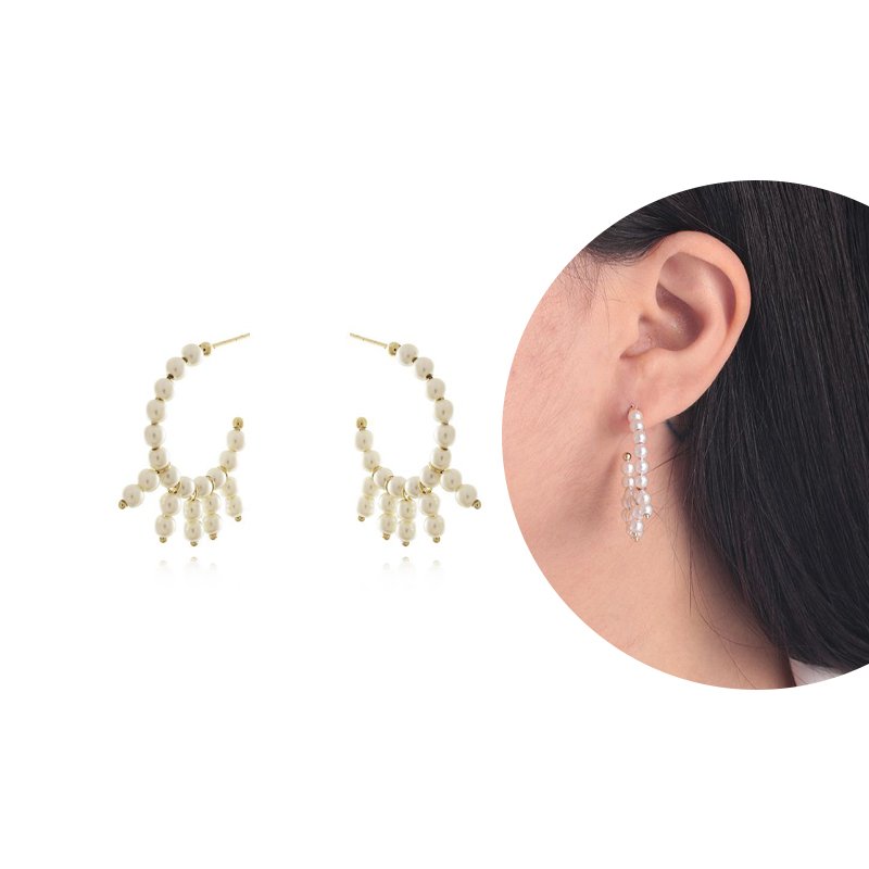 Brt-5552-Do Brinco De Argola Com Pérolas