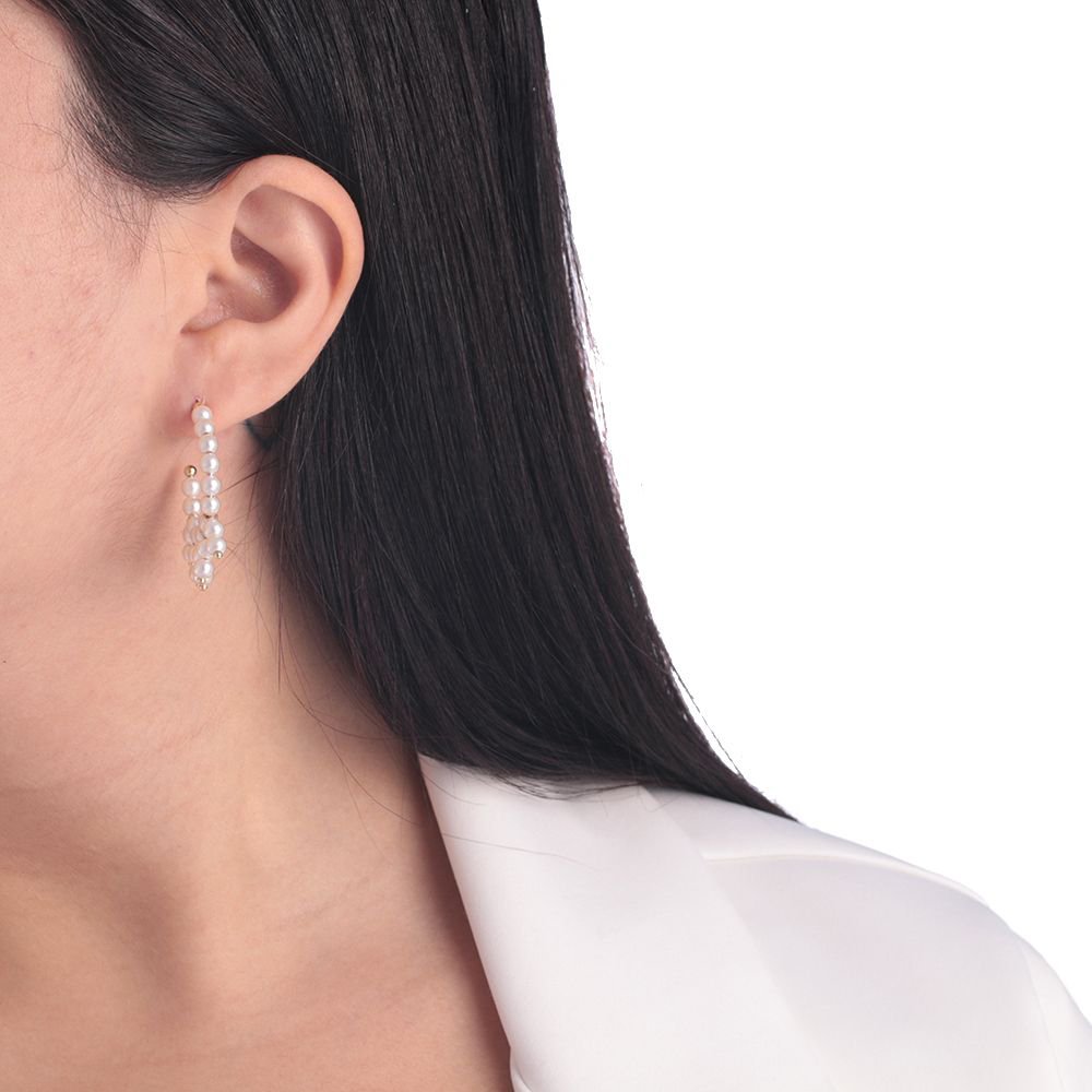 Brt-5552-Do Brinco De Argola Com Pérolas