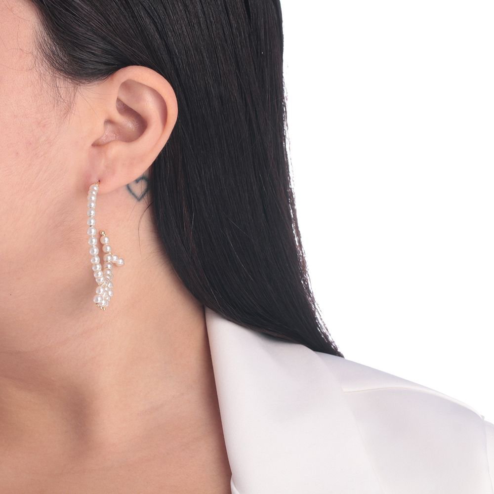 Brt-5553-Do Brinco De Argola Com Pérolas