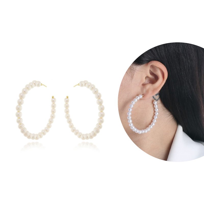 Brt-5766-Do Brinco De Argola De Pérolas