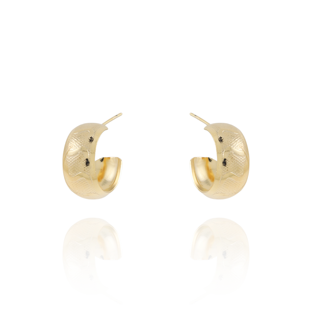 Brt-6109-Do - Brinco Argola Detalhada (18mm)