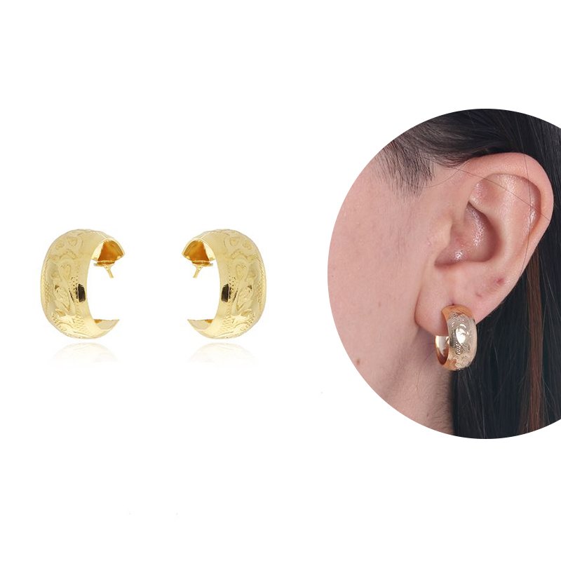 Brt-6111-Do - Brinco Argola Detalhada (18mm)