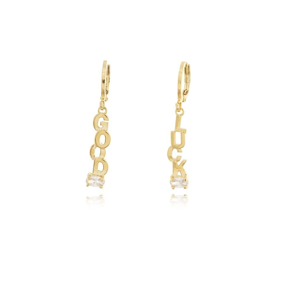 Brt-6153-Do - Brinco Argola Articulada 'Good Luck'