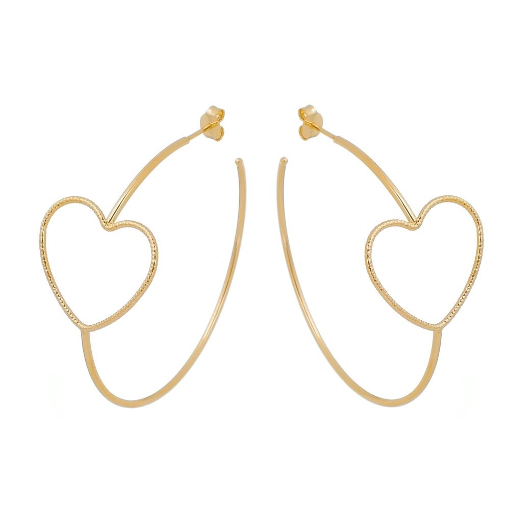 Brt-6457-Do - Brinco Argola Com Coração Vazado (53mm)