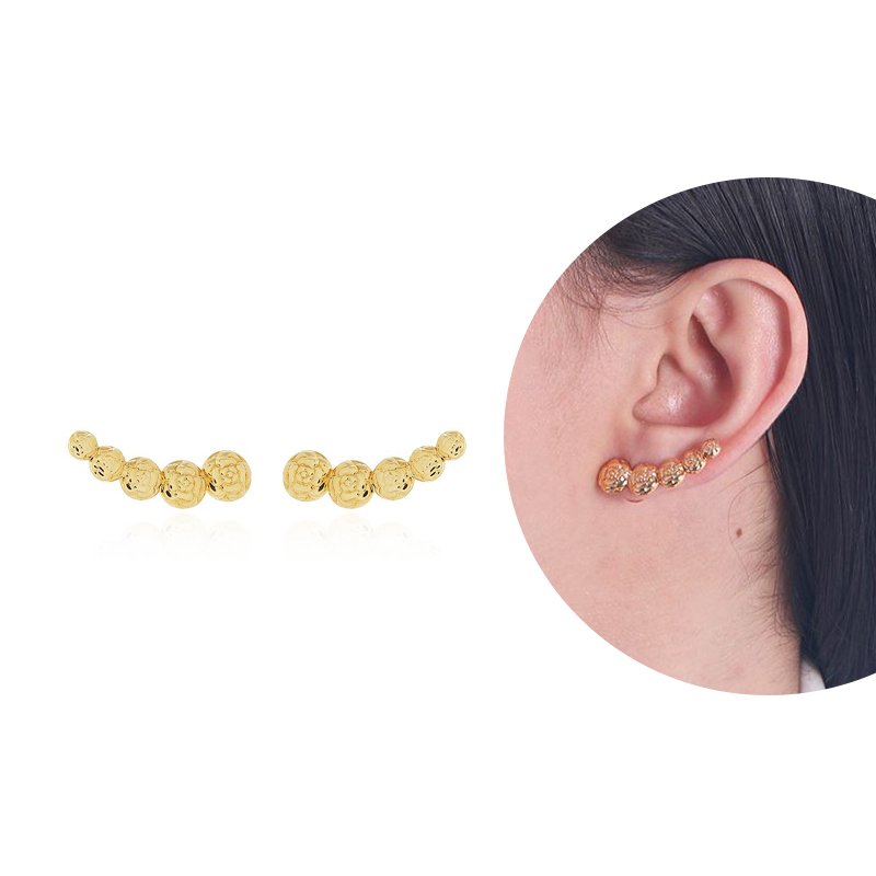 Brt-6484-Do - Brinco Ear Cuff Detalhado Flor