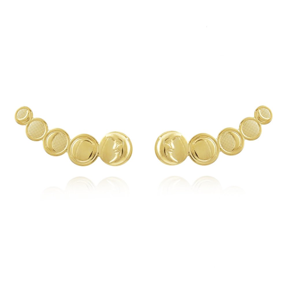 Brt-6491-Do - Brinco Ear Cuff Detalhado Lua