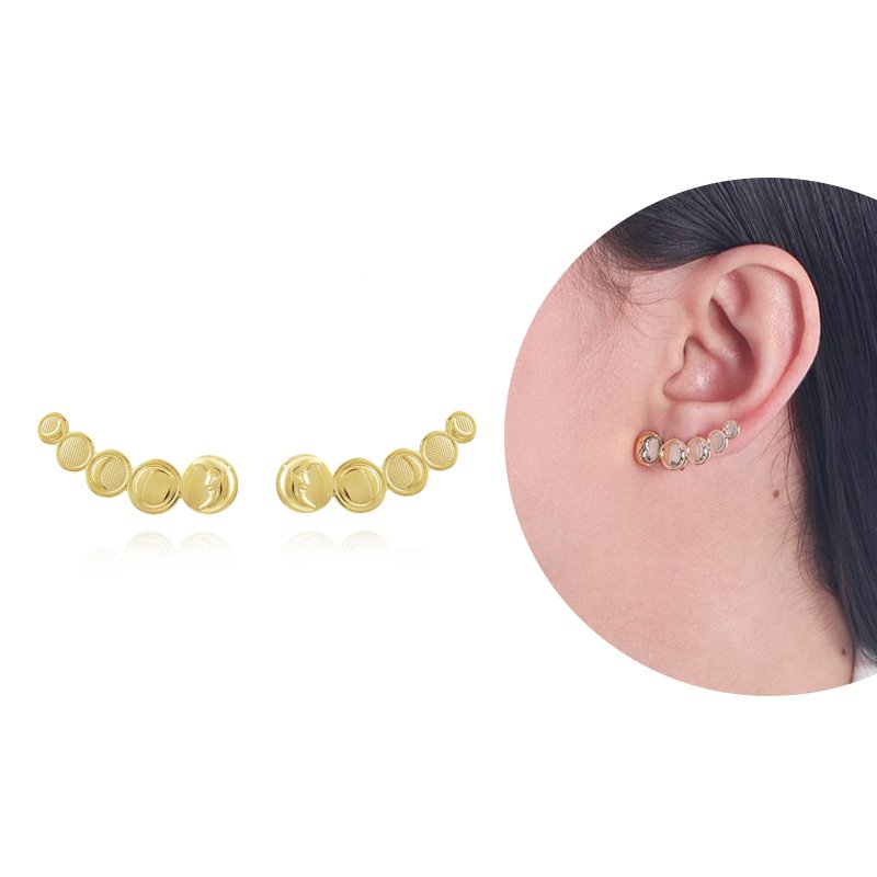 Brt-6491-Do - Brinco Ear Cuff Detalhado Lua