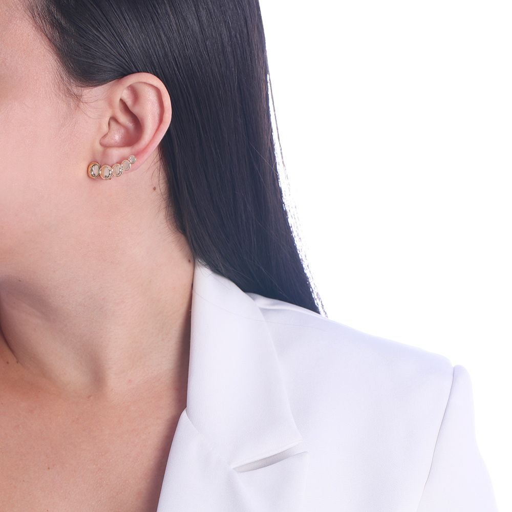 Brt-6491-Do - Brinco Ear Cuff Detalhado Lua