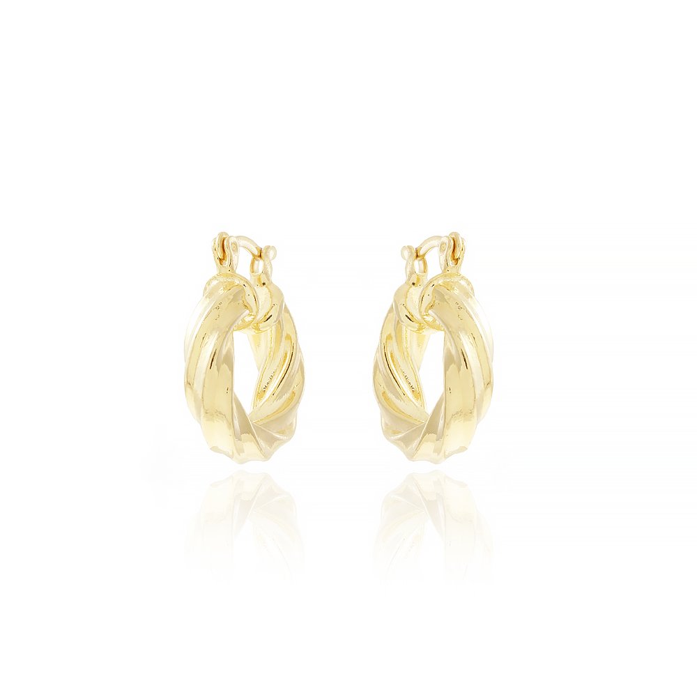 Brt-6607-Do Brinco De Argola Torcida Com Fecho Italiano (20mm).