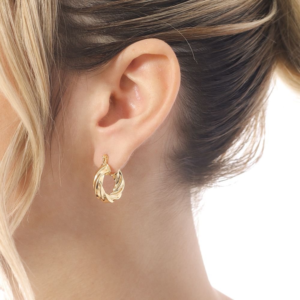 Brt-6607-Do Brinco De Argola Torcida Com Fecho Italiano (20mm).