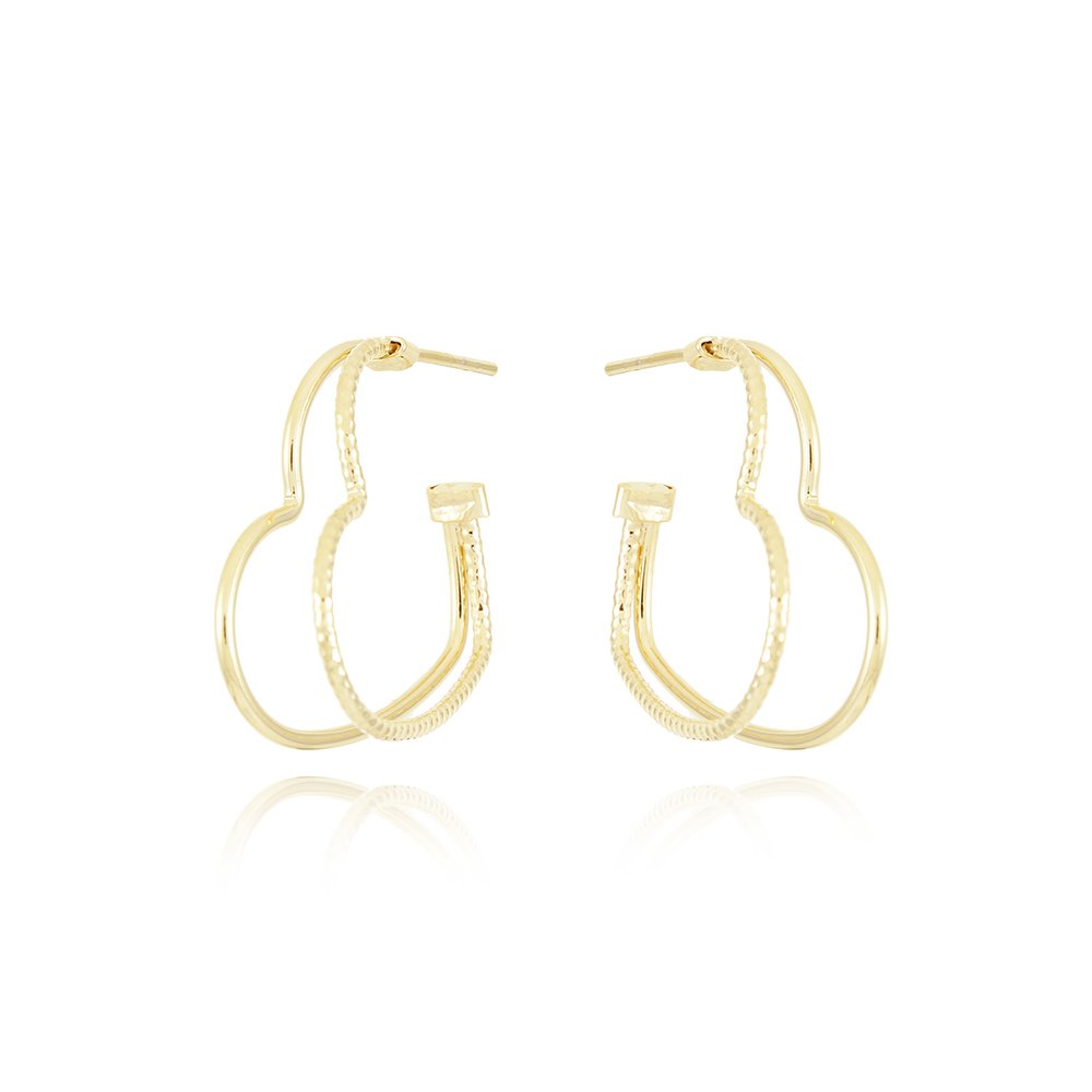 Brt-6663-Do Brinco Argola De Coração Duplo Vazado (25mm)