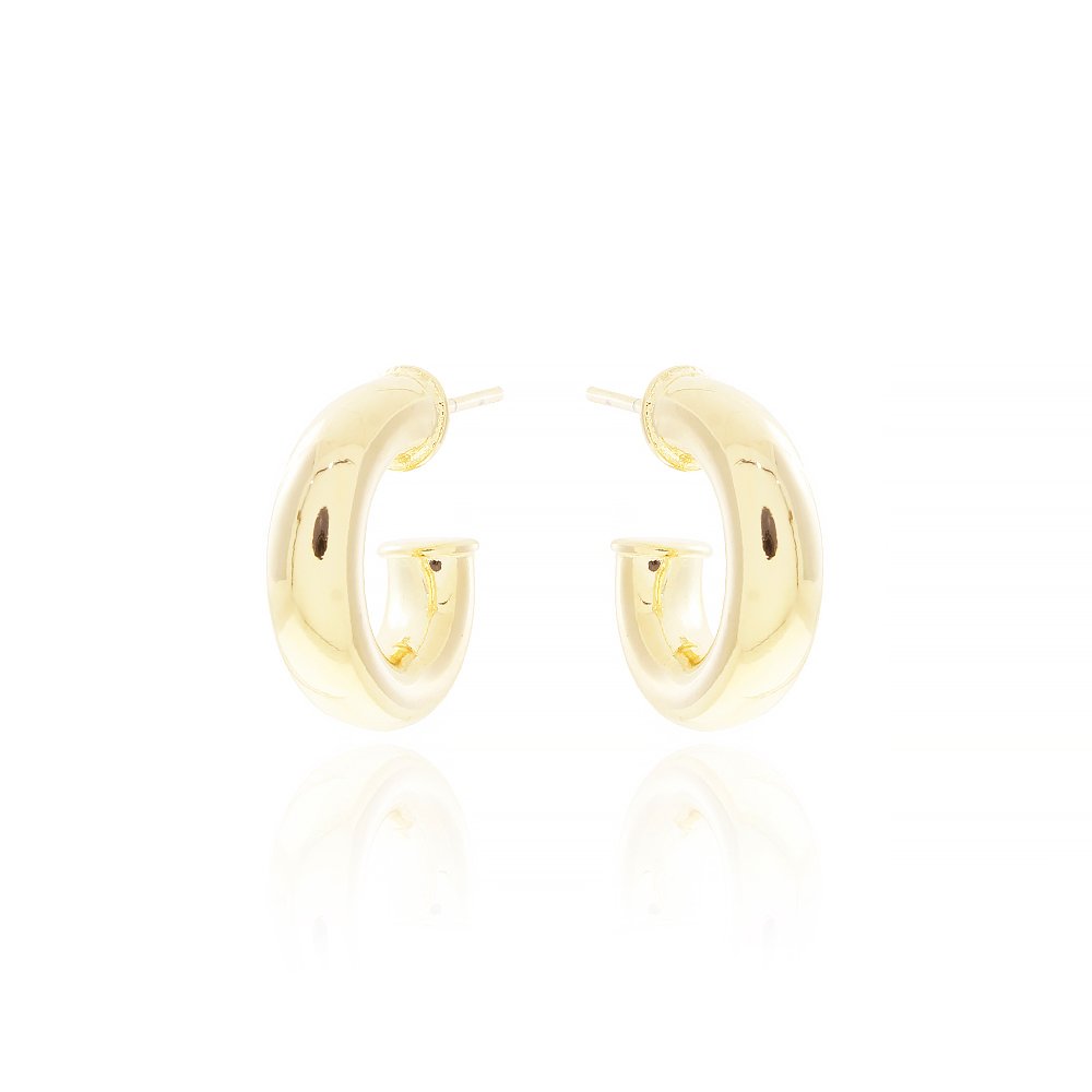 Brinco Meia Argola Tubo.