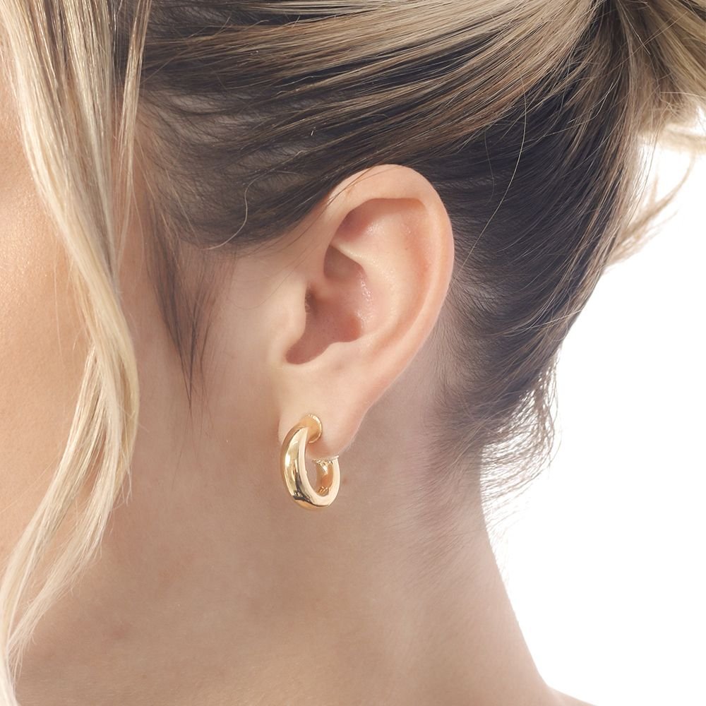 Brinco Meia Argola Tubo.