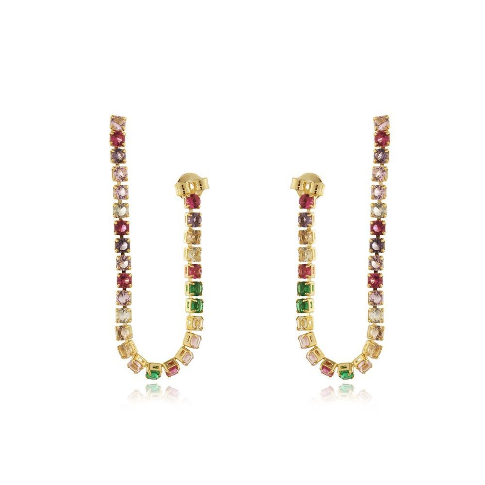 Brt-6765-Do (8cm/2.5mm) Brinco De Riviera Colorido