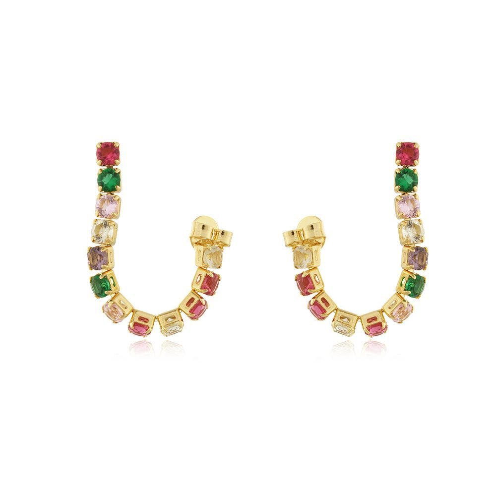 Brt-6766-Do (4cm/3.0mm) Brinco Riviera Colorido