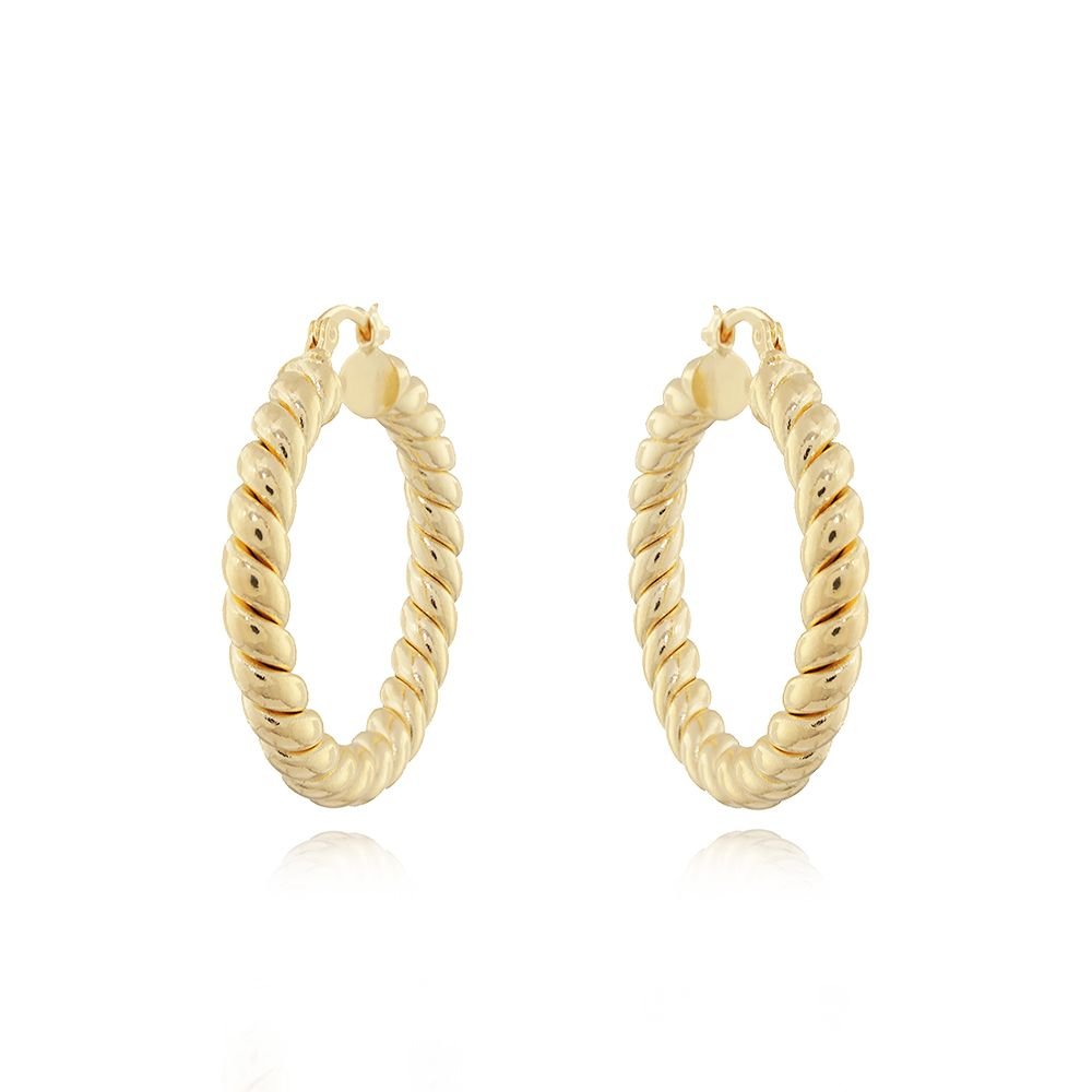 Brt-6798-Do Brinco Argola Torcida Com Fecho Italiano (3,8cm).