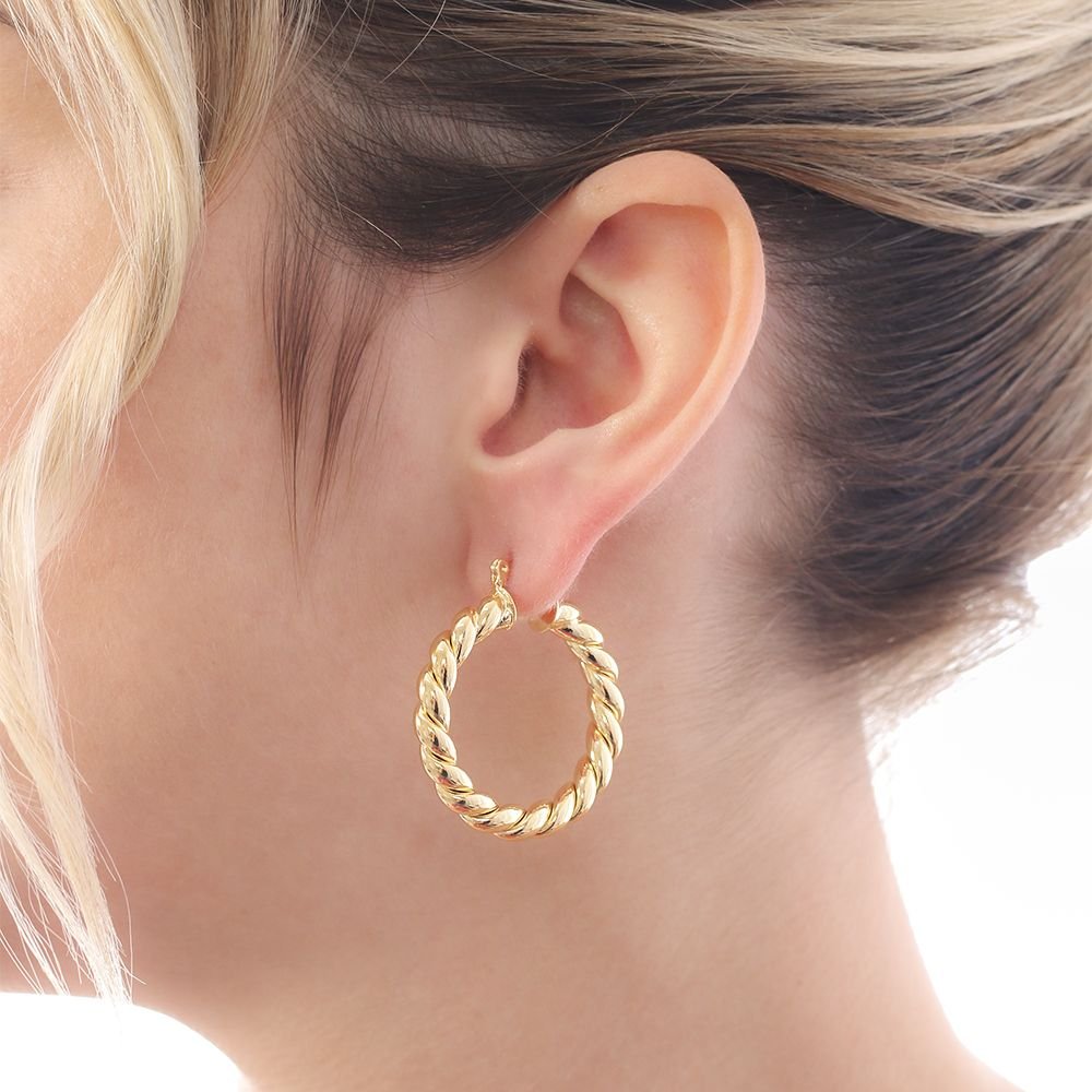 Brt-6798-Do Brinco Argola Torcida Com Fecho Italiano (3,8cm).