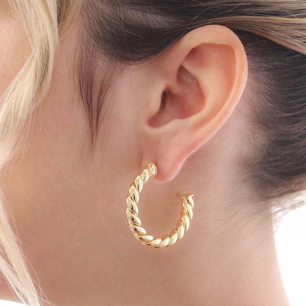 Brt-6802-Do Brinco Meia Argola Torcido (3,5cm).