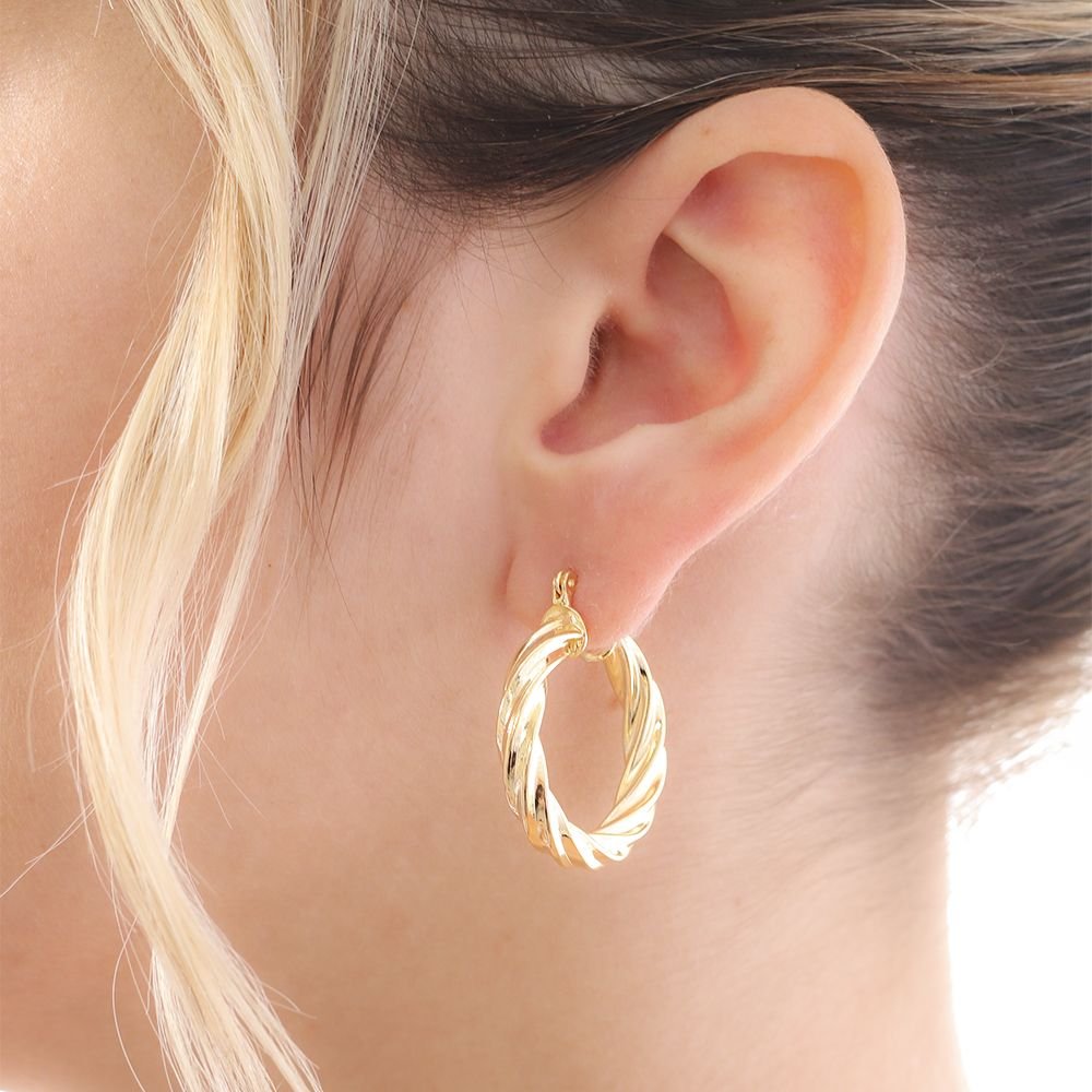 Brt-6805-Do Brinco Argola Torcida Com Fecho Italiano (3,2cm)