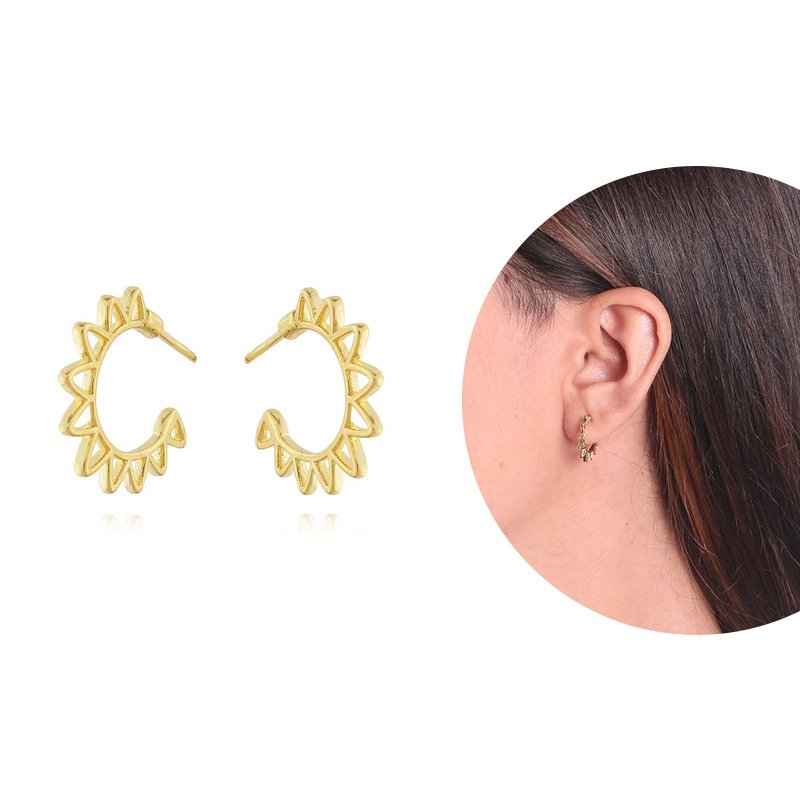 Brt-6809-Do Brinco Meia Argola Detalhada (19mm)