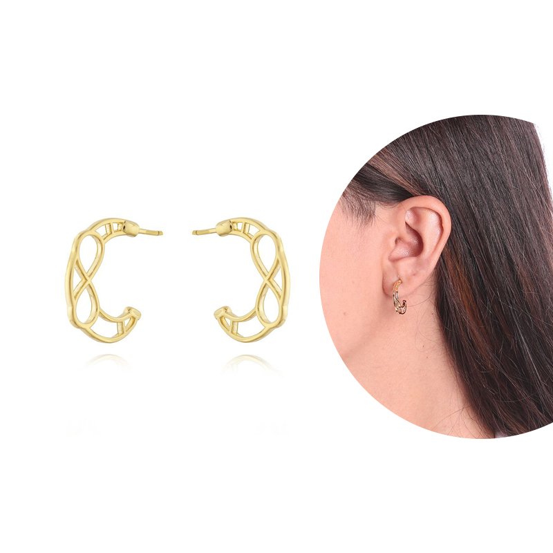 Brt-6815-Do Brinco Meia Argola De Infinito Vazado (19mm)