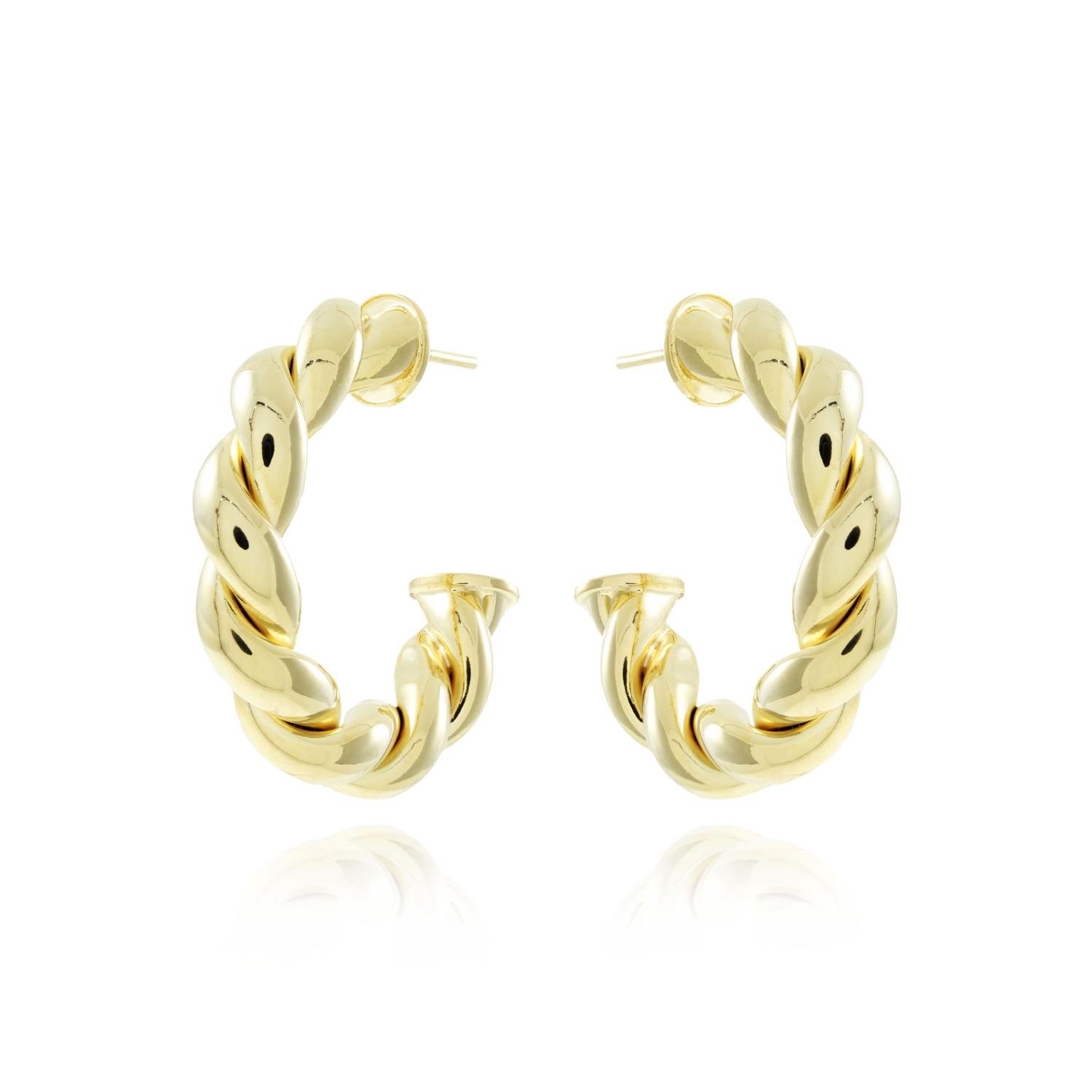 Brt-6824-Do Brinco Meia Argola Torcida (34mm). Brt-6824-Do Brinco Meia Argola Torcida (34mm).