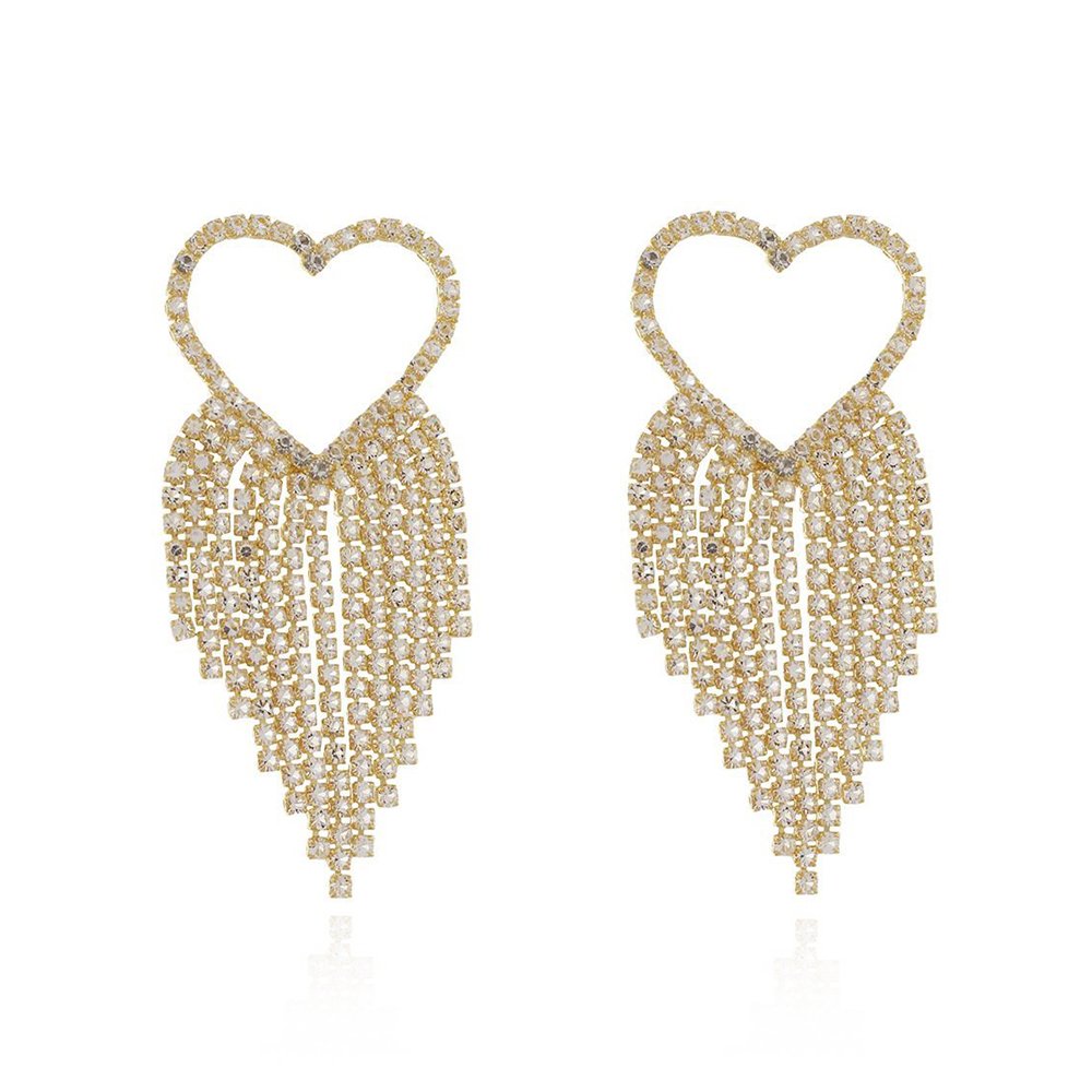 Brt-6908-Do Brinco De Coração Com Franja (7cm)