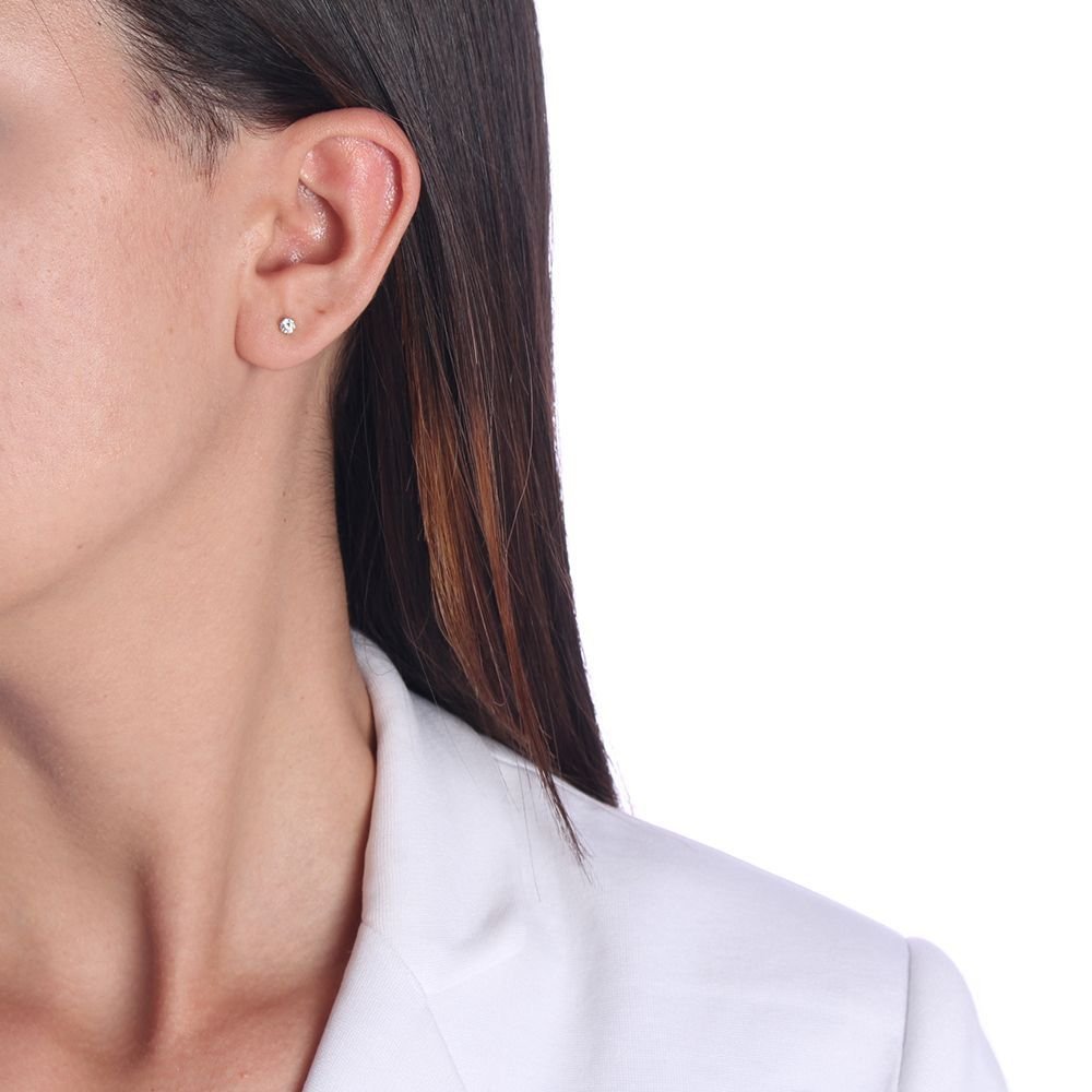 Brt-6916-Do Brinco / Piercing Cravejado E Ponto De Luz