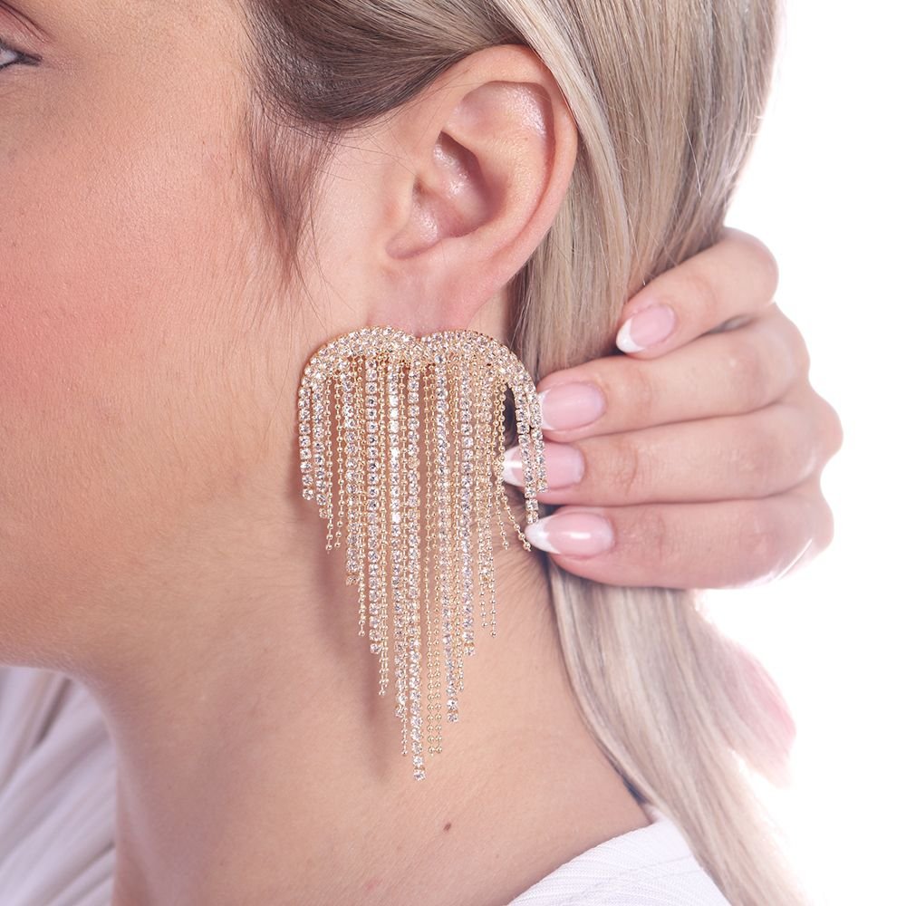 Brt-6934-Do Brinco De Franja Em Coração