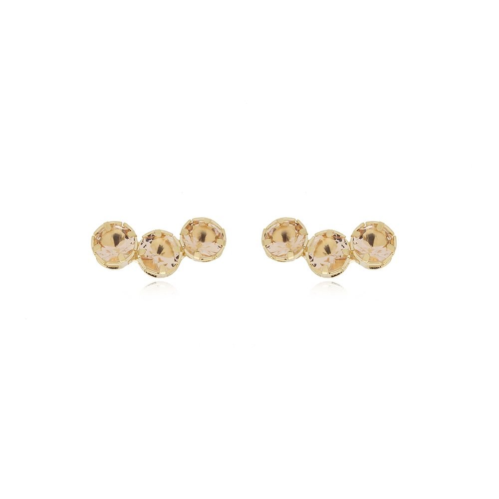 Brt-6966-Do Brinco Redondos Cravejados Lilas