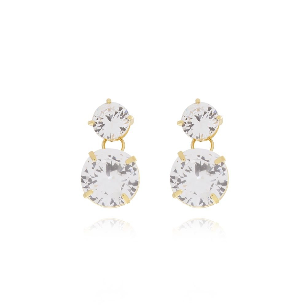 Brt-6977-Do Brinco Pedras Redonda Cristal