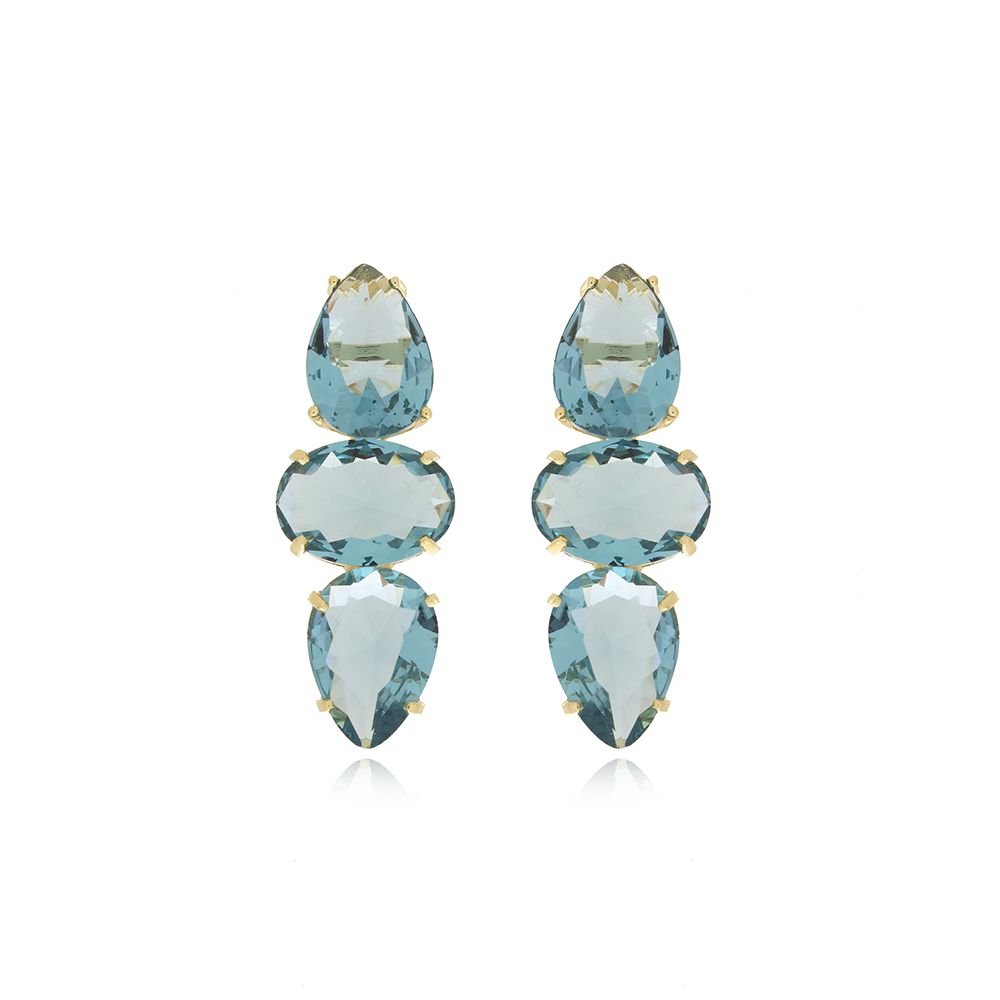 Brt-6981-Do Brinco De Pedras Cristal