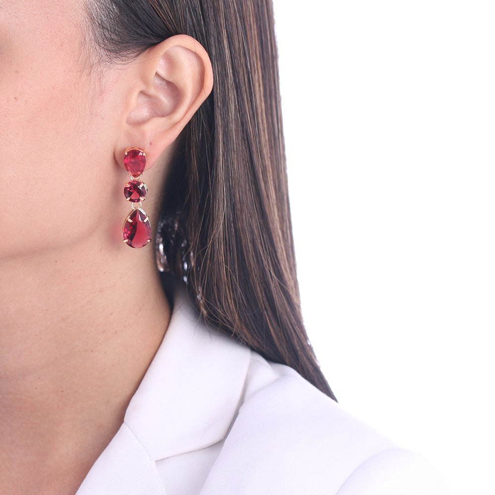 Brt-6985-Do Brinco De Pedra Verde Esmeralda