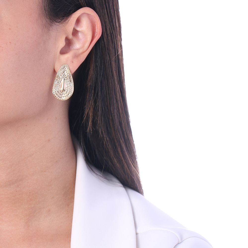 Brt-7054-Do (32mm) Brinco De Gota Detalhado