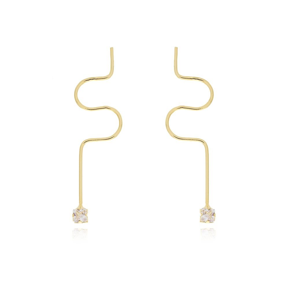 Brt-7071-Do Brinco Ondulado Com Quadrado Na Ponta